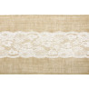 Chemin de table dentelle et jute 28 cm x 2,75 m