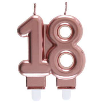 Bougie anniversaire 18 ans rose gold