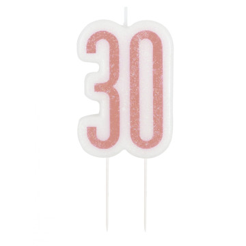 Bougie anniversaire 30 ans rose gold