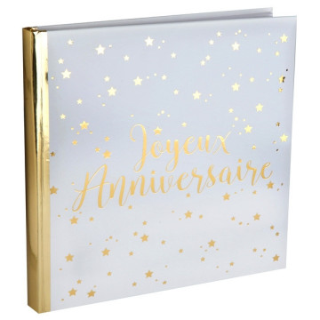 Livre d'or rose gold Joyeux Anniversaire 24 x 24 cm