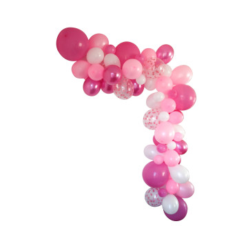 Guirlande de ballons organique 90 ballons rose