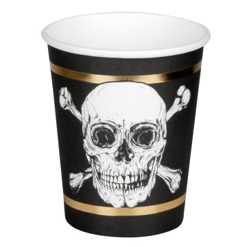 Lot de 6 gobelets anniversaire pirate carton 25 cl