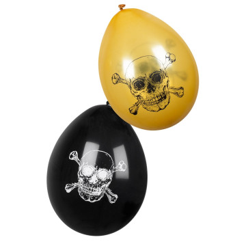 Lot de 6 ballons anniversaire pirate latex 25 cm