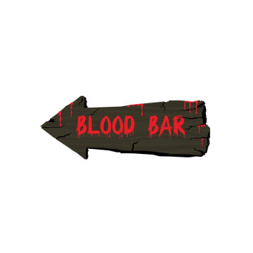 Panneau Blood Bar Halloween 50 x 20 cm