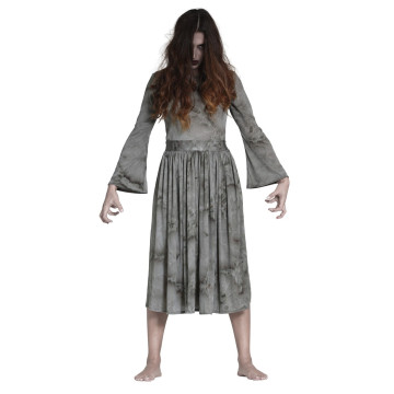 Déguisement robe de fantôme grise femme Halloween