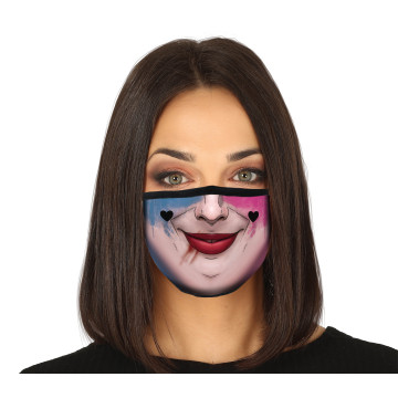 Masque de protection tissu sourire Harley Halloween