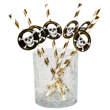 Lot de 6 Pailles jetables Trick or Treat Halloween
