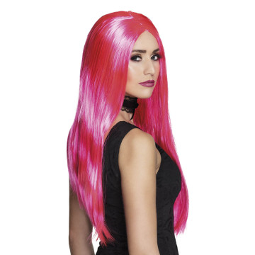 Perruque Rose fluo Halloween