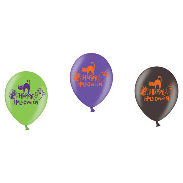 Lot de 6 Ballons latex Happy Halloween