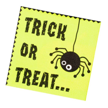 Lot de 20 Serviettes jetables Trick or Treat Halloween 33 x 33 cm