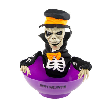Panier à bonbons squelette Dia Halloween 24 x 27 cm