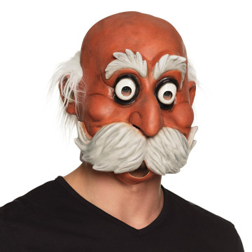Masque latex homme avec barbe et moustache Halloween