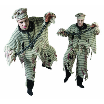 Costume De Prisonnier Orange - Déguisement Adulte Avec Panneau D'info Et Carte - Carnaval Halloween - 11