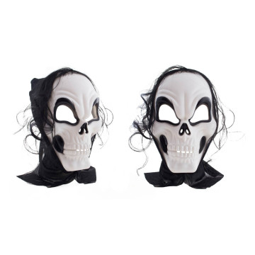 Masque squelette avec cheveux Halloween