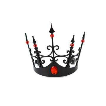 Couronne noire avec pierres rouges Halloween