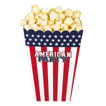 Lot de 4 bols jetables à popcorn USA