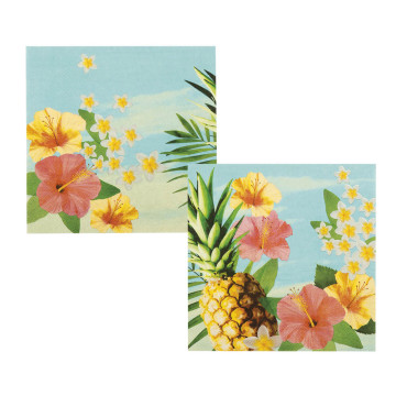 Lot de 12 serviettes Paradise 33 x 33 cm