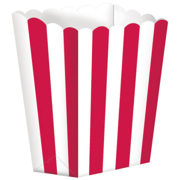Lot de 5 boîtes Popcorn rouge
