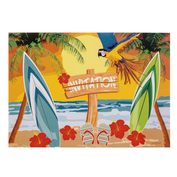 Lot de 6 invitation Beach 10 x 15 cm