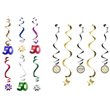 Lot de 11 Guirlandes spirale Sparkling Celebration Happy Birthday ''50''