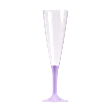 Lot de 10 flûtes à champagne en plastique réutilisable lilas