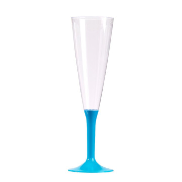 Lot de 10 flûtes à champagne en plastique réutilisable turquoise