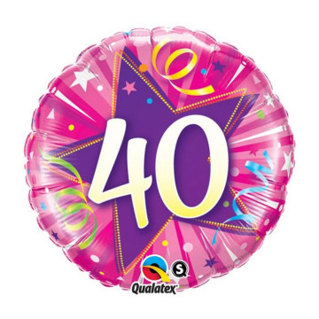 Ballon Sparkling celebration rose 40 ans 41 cm