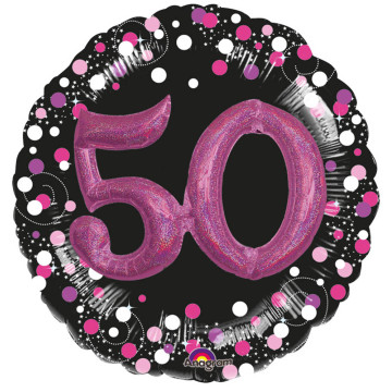 Ballon Sparkling celebration rose 50 ans 81 cm
