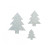 Lot de 12 Sapins de Noël bois Pailleté argent 3,5 cm