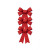 Lot de 3 Nœuds de Noël velours rouge paillette or 11 x 13 cm