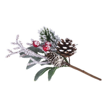 Branche enneigée Noël traditionnel 15,5 cm