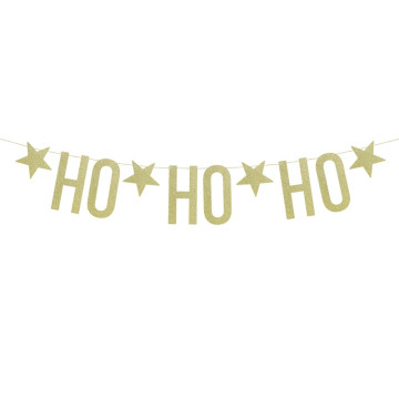 Bannière Noël HO HO HO or 14 x 100 cm