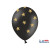 Lot de 6 ballons latex noirs imprimés étoiles or 27/30 cm