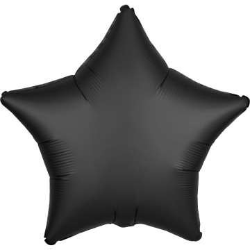 Ballon étoile satin luxe noir 43 cm