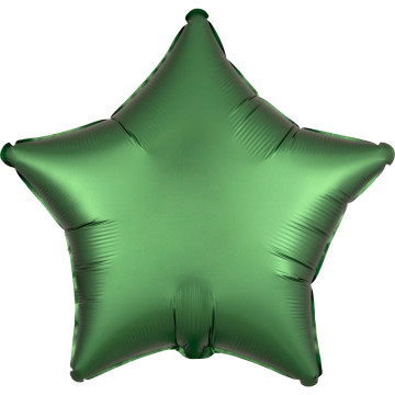 Ballon étoile satin luxe vert emeraude 43 cm