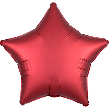 Ballon étoile satin luxe rouge 43 cm
