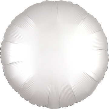 Ballon rond satin luxe blanc 43 cm