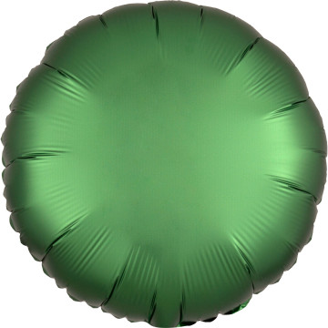 Ballon rond satin luxe vert emeraude 43 cm