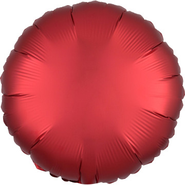 Ballon rond satin luxe rouge 43 cm