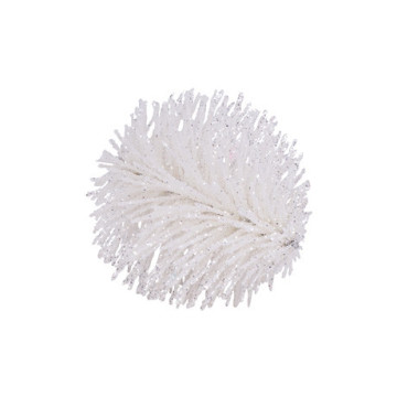 Boule de Noël étincelante Pailleté blanc 15 cm
