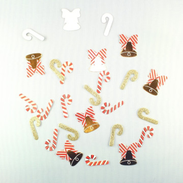 Lot de 100 confettis de Noël sucre d'orge, bonnet, bonhomme 3,5 cm