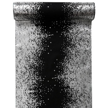 Chemin de table éclats métallisés noir 3 m