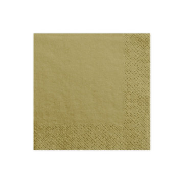 Lot de 20 serviettes or 33 x 33 cm