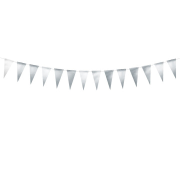 Guirlande fanions argent 2,15 m