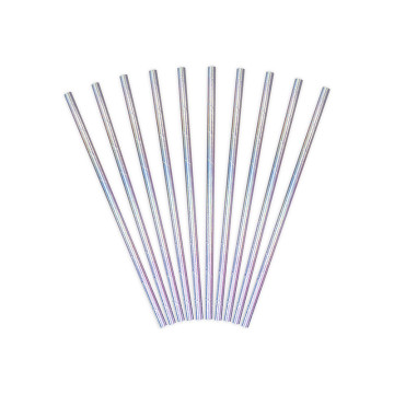 Lot de 10 pailles iridescent