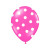 Lot de 6 ballons latex fuschia pois blancs 27/ 30 cm