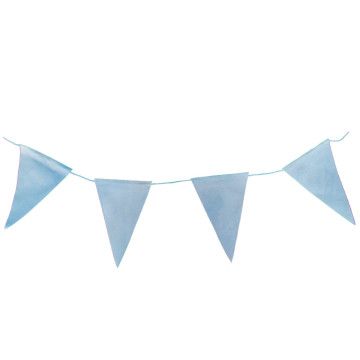 Guirlande fanions bleu pastel velours 2m