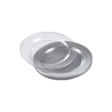 Lot de 6 assiettes jetables pailletées argent 18 cm
