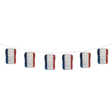 Lot de 12 lampions cylindriques tricolore 13 cm tricolore bleu blanc rouge