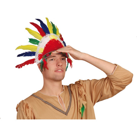 Coiffe d'indien en plumes